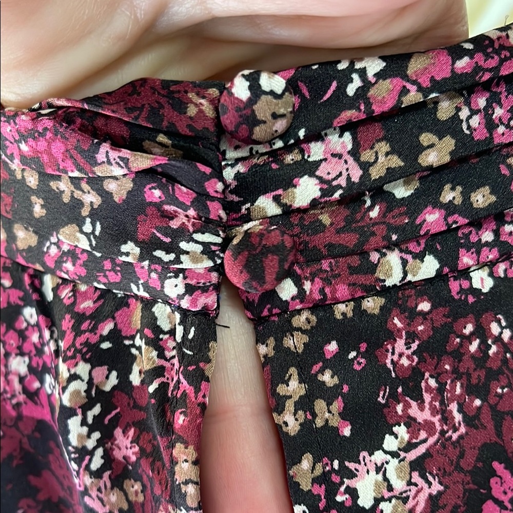 Halogen Bell Sleeve Mock Neck Women's Floral Blouse - Picture 8 of 13